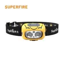 Supfire diseño de luz dual led head light super head lámpara potente 5w usb recargable sensor faro para camping luz de bicicleta